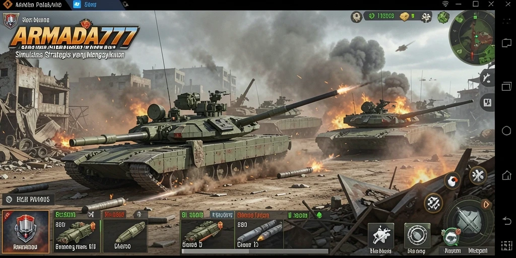 Tangkapan layar dari gameplay seru ARMADA777 yang menunjukkan pertempuran strategi.