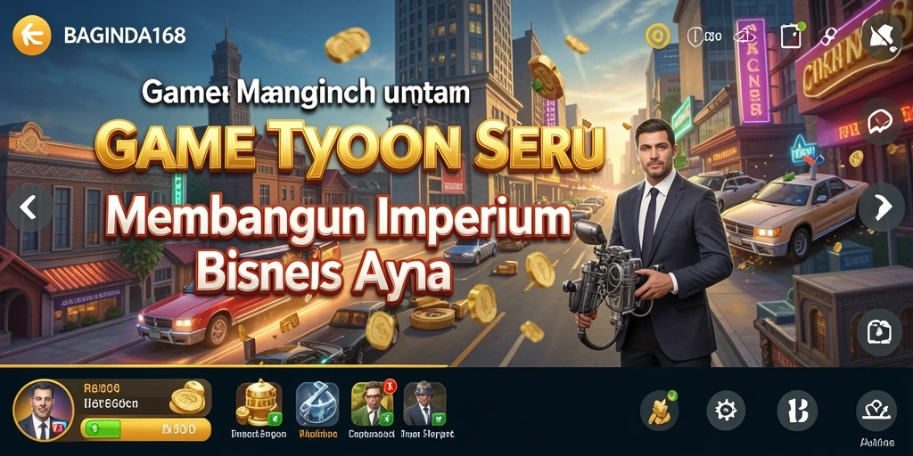Tampilan gameplay <strong>BAGINDA168</strong> yang menarik dengan berbagai aktivitas bisnis.