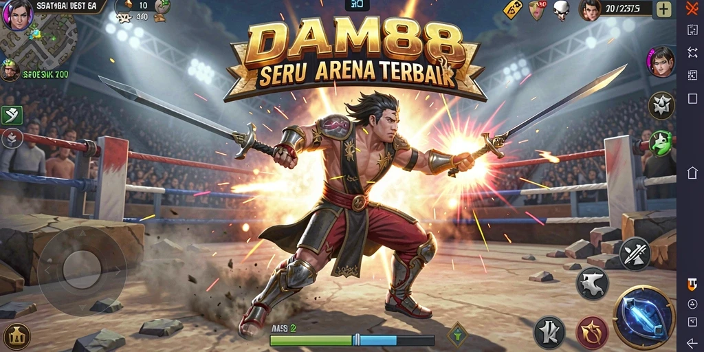 Screenshot menunjukkan aksi pertarungan mendebarkan dalam game DAM88.