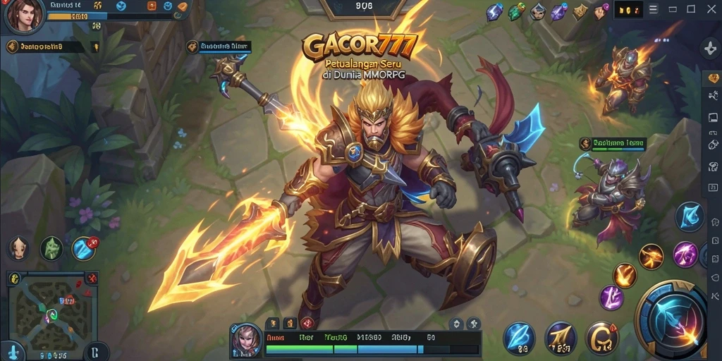 Tangkapan layar dari gameplay GACOR777 yang menampilkan pertarungan epik.