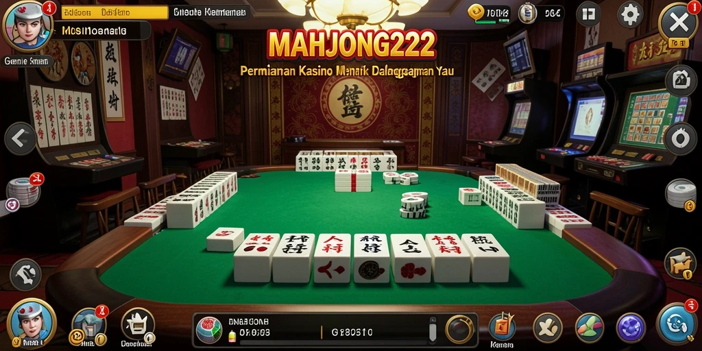 Screenshot gameplay MAHJONG222 yang menunjukkan aksi Kasino yang mendebarkan.
