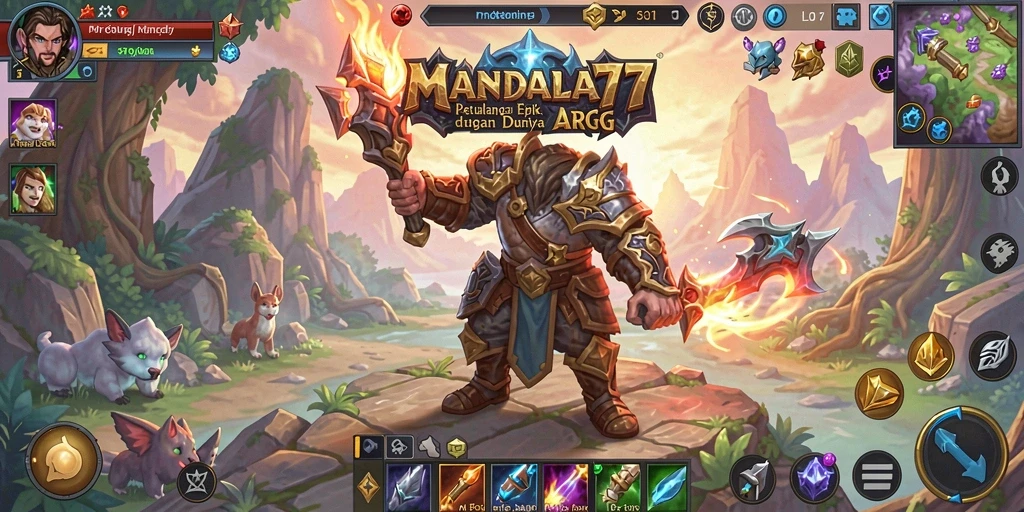Gameplay seru MANDALA77 dengan pertarungan epik dan karakter yang menarik.
