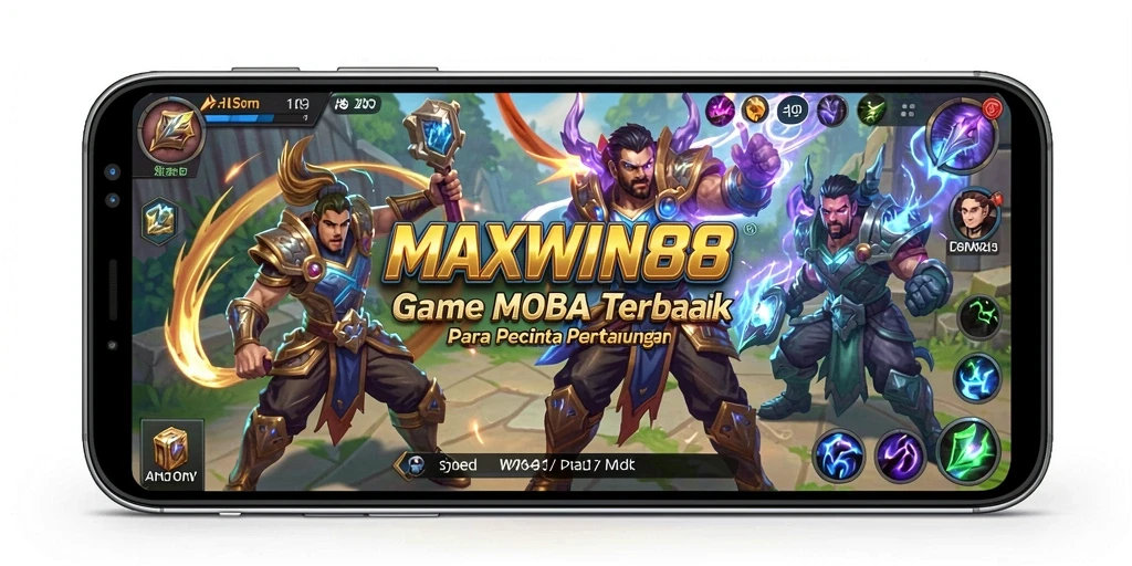 Screenshot gameplay menunjukkan aksi seru dalam pertempuran MOBA.
