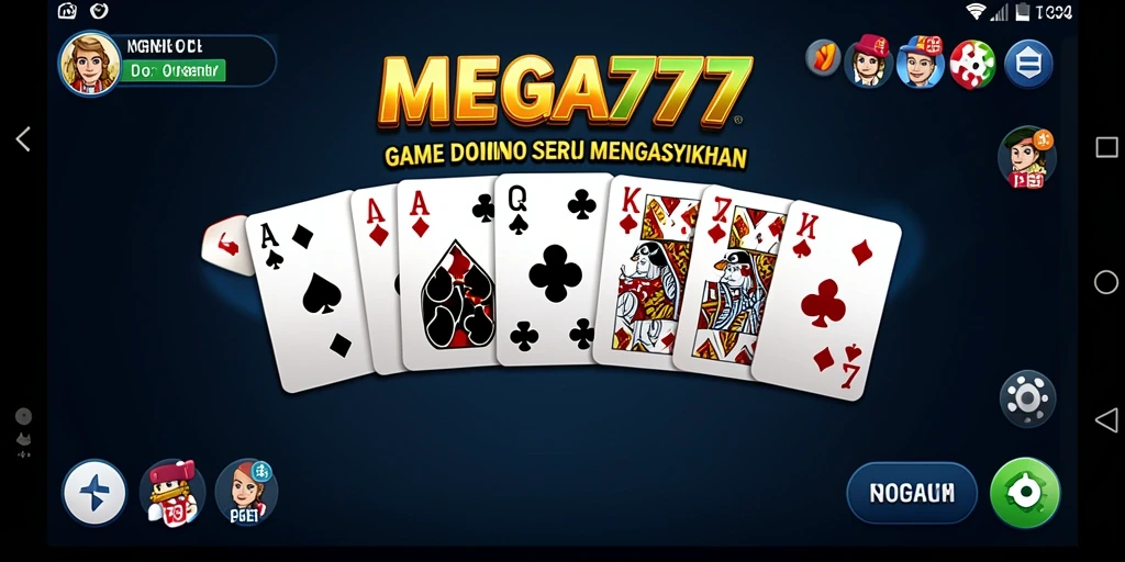 Tampilan gameplay MEGA777 dengan suasana Domino yang seru.