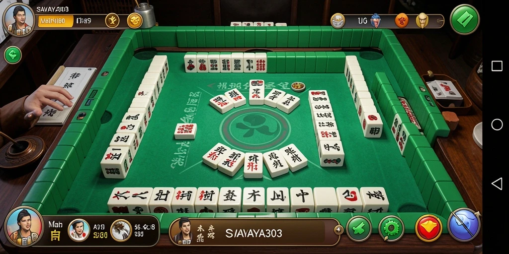 Tampilan menarik dari gameplay Mahjong SAVAYA303 dengan berbagai ubin.