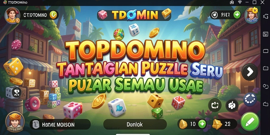 Screenshot gameplay seru dari TOPDOMINO menampilkan tantangan Puzzle yang menarik.