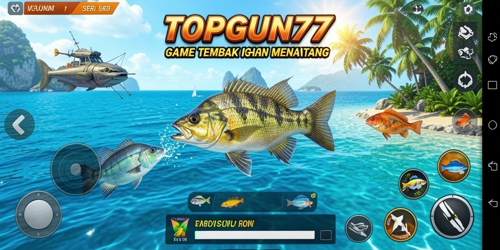 Screenshot gameplay Tembak Ikan yang seru dan menantang di TOPGUN77.