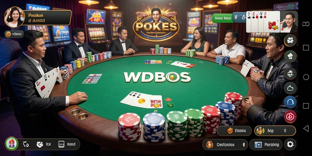 Screenshot gameplay menarik dari permainan poker WDBOS.